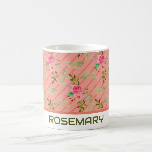 Bloemen en bladeren persoonlijke koffie-Mok Koffiemok (Center)