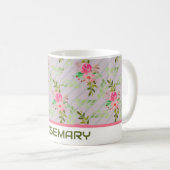 Bloemen en bladeren persoonlijke koffie-Mok Koffiemok (Voorkant rechts)