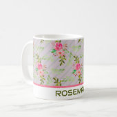 Bloemen en bladeren persoonlijke koffie-Mok Koffiemok (Voorkant links)