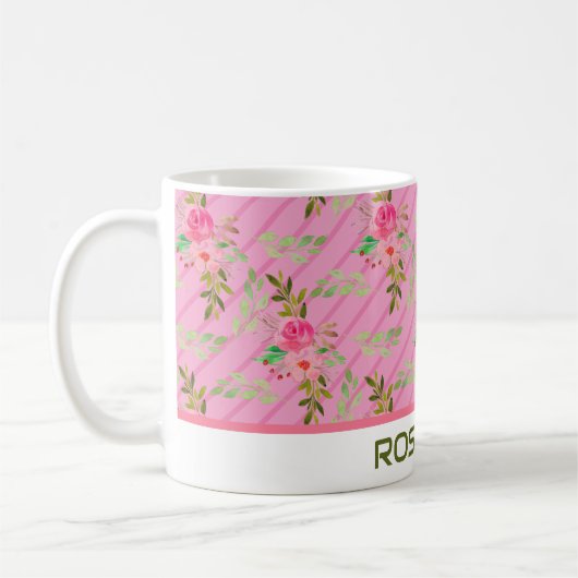 Bloemen en bladeren persoonlijke koffie-Mok Koffiemok (Links)