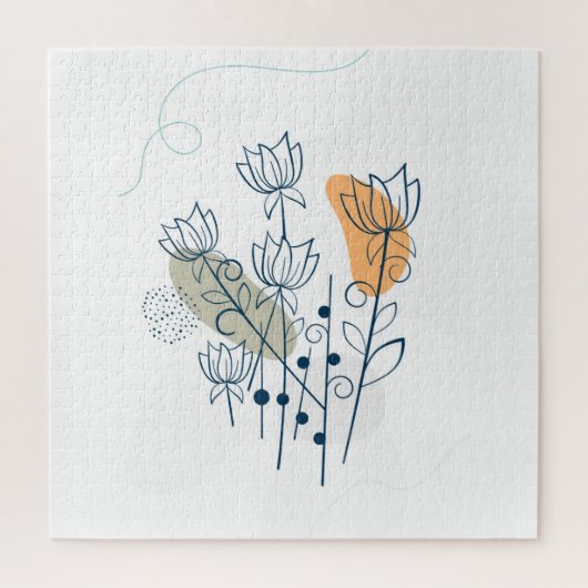 Bloemen en bladeren poster legpuzzel (Verticaal)