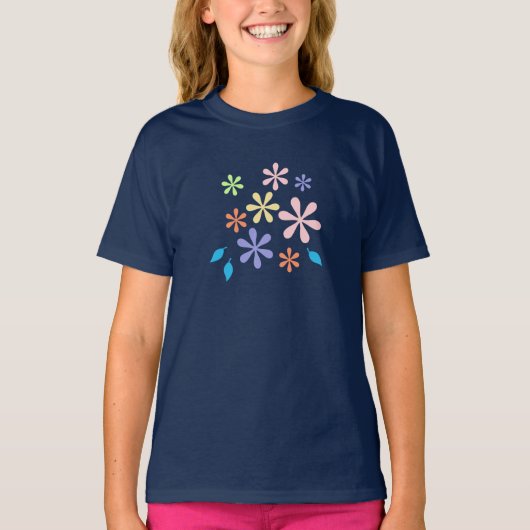 Bloemen en bladeren t-shirt (Voorkant)