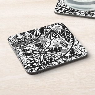 Bloemen en bladeren van Floral Onderzetter