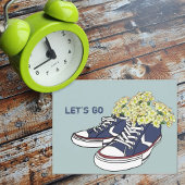 Bloemen en Blauwe Sneakers, laten we gaan Briefkaart