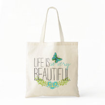 Bloemen en blauwe vlinder Waterverf BOHO Muslin