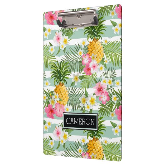 Bloemen en Blauwgroen strepen voor ananas | Jouw n Klembord (Links)