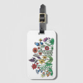 Bloemen en bloemen bagagelabel (Voorkant (verticaal))