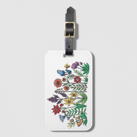 Bloemen en bloemen bagagelabel (Voorkant (verticaal))