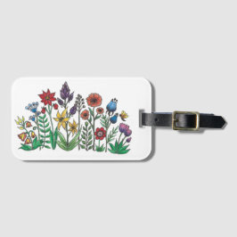 Bloemen en bloemen bagagelabel