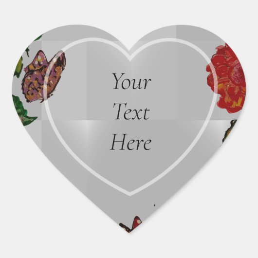 Bloemen en bloemen Hartstickers Hart Sticker (Voorkant)