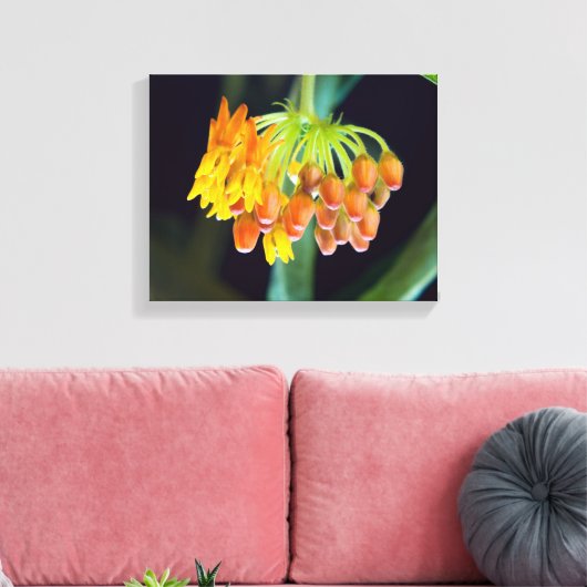 Bloemen en bloemen van vlinderbloemigen canvas afdruk (Insitu (Woonkamer))