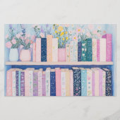  bloemen en boeken briefpapier (Voorkant)