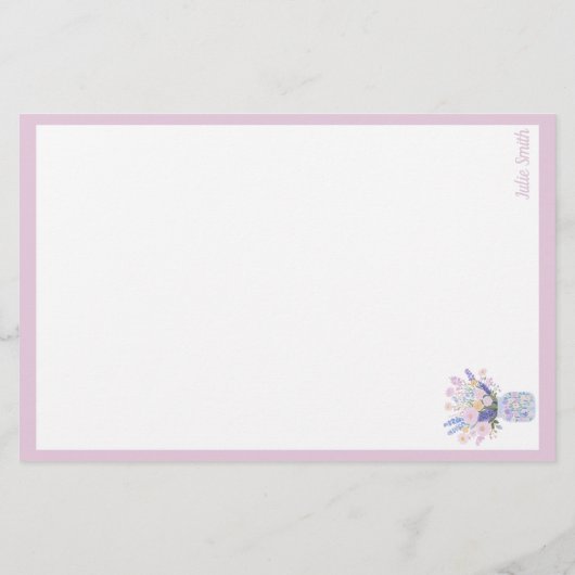  bloemen en boeken briefpapier (Achterkant)