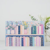  bloemen en boeken briefpapier (Staand voorkant)