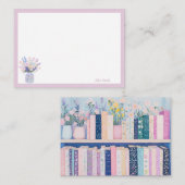  bloemen en boeken notitiekaarten notitiekaartje (Voorkant / Achterkant)