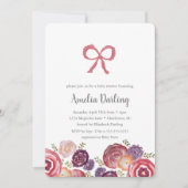 Bloemen en bogen Baby shower uitnodiging (Voorkant)