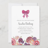 Bloemen en bogen Baby shower uitnodiging (Voorkant)