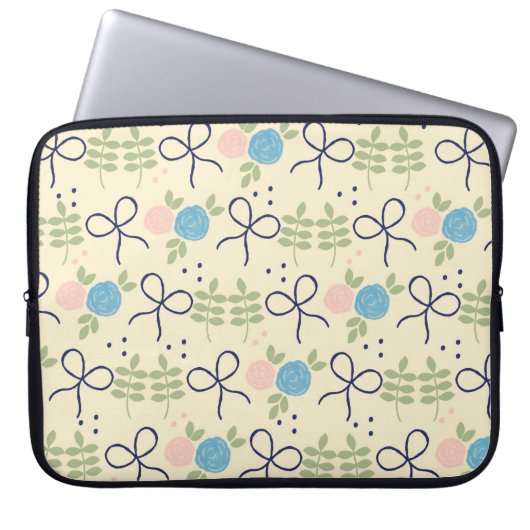 Bloemen en bogen Laptop Hoesje Laptop Sleeve (Voorkant)