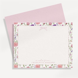 Bloemen en boog, een briefje van platte kaart