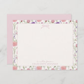 Bloemen en boog, een briefje van platte kaart (Voorkant / Achterkant)