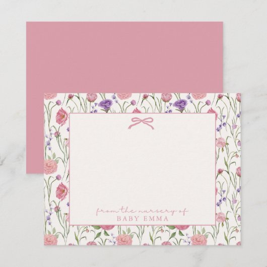 Bloemen en boog, Van de kwekerij van de kaart (Voorkant / Achterkant)