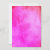 Bloemen en boogmagenta roze bruiloft kaart (Achterkant)