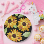 Bloemen en Borden van Ladybugs-papier Papieren Bordje (Feest)