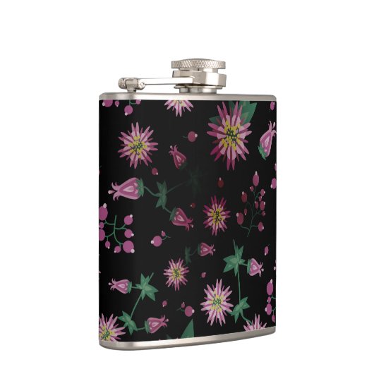 Bloemen en bosbessen heupfles (Rechts)