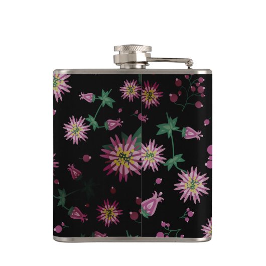 Bloemen en bosbessen heupfles (Achterkant)