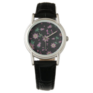 Bloemen en bosbessen horloge