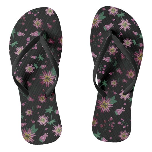 Bloemen en bosbessen teenslippers (Voetbed)