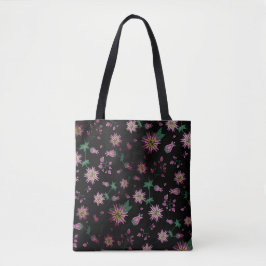 Bloemen en bosbessen tote bag