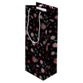 Bloemen en bosbessen wijn cadeautas (Voorkant Gekanteld)