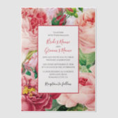  bloemen en botanische roze rozen bruiloft vi vellum uitnodigingen (Voorkant)