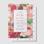  bloemen en botanische roze rozen bruiloft vi vellum uitnodigingen (Offset (Uitnodiging))