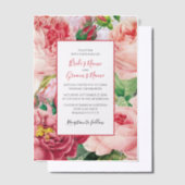  bloemen en botanische roze rozen bruiloft vi vellum uitnodigingen (Offset)