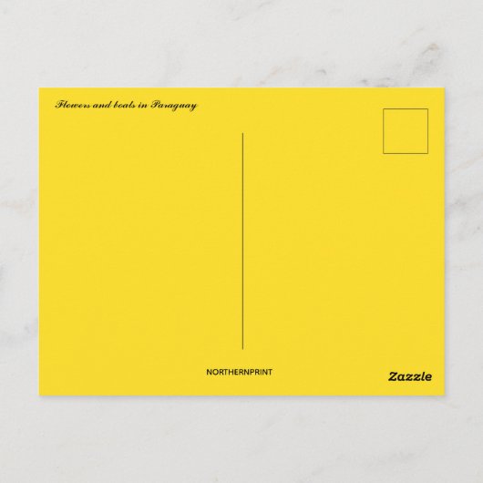 Bloemen en boten in Paraguay Briefkaart (Achterkant)
