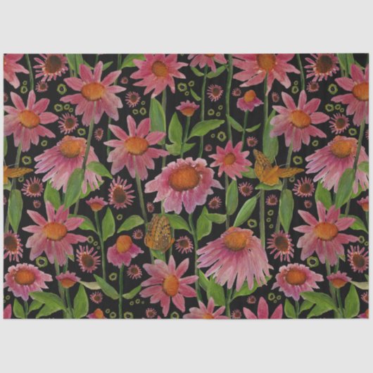 Bloemen en botervliegen tissuepapier (Voorkant)