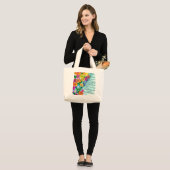 Bloemen en brieven grote tote bag (Voorkant (model))