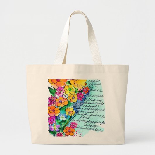 Bloemen en brieven grote tote bag (Voorkant)