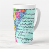 Bloemen en brieven latte mok (Rechterhoek)