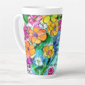 Bloemen en brieven latte mok (Linkerhoek)