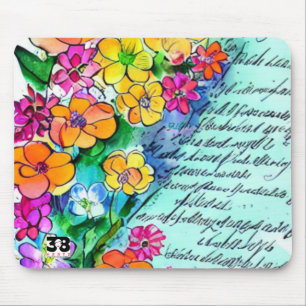 Bloemen en brieven muismat