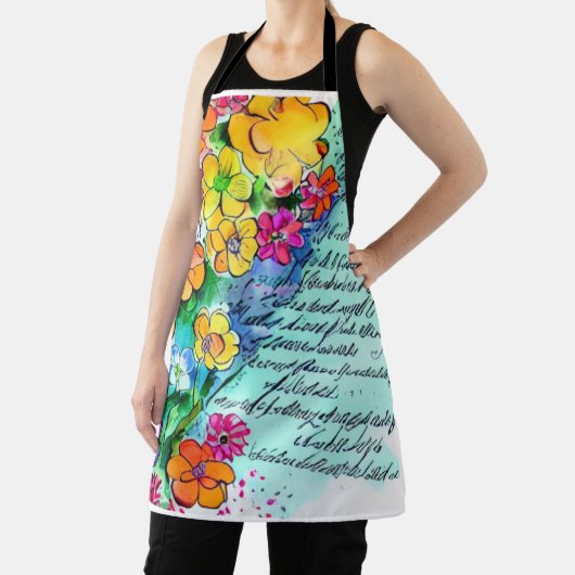 Bloemen en brieven schort (Insitu)