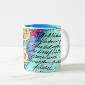 Bloemen en brieven tweekleurige koffiemok (Voorkant rechts)