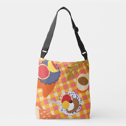 Bloemen en brunch crossbody tas (Voorkant)