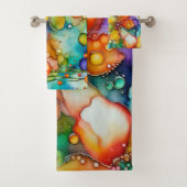 Bloemen en Bubbels Abstract Bad Handdoek (Insitu)