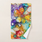 Bloemen en Bubbels Abstract Bad Handdoek (Handdoek)