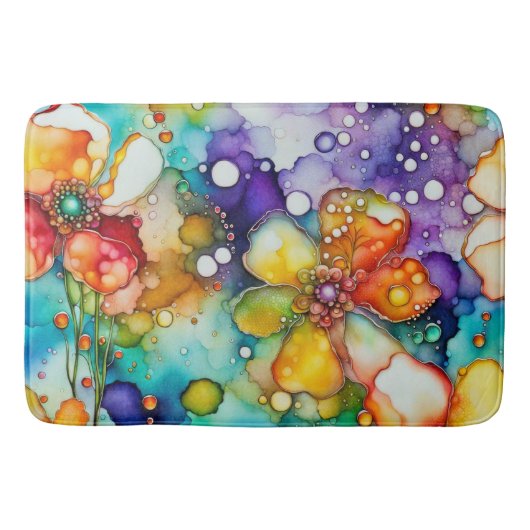 Bloemen en Bubbels Abstract Badmat (Voorkant)