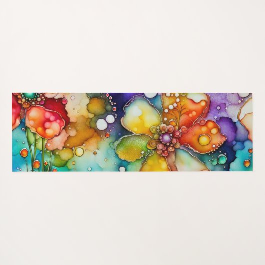 Bloemen en Bubbels Abstract Yogamat (Achterkant (horizontaal))
